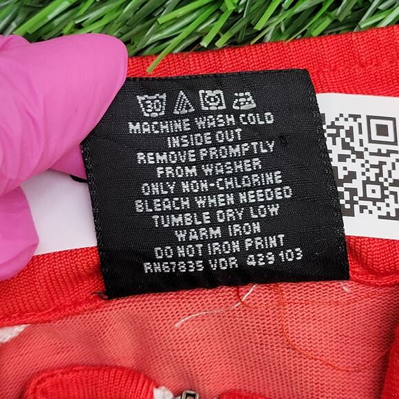 Nautica 1/4 Zip Polo Shirt Large 21x25 Red White Trim Crop - Picture 8 of 14